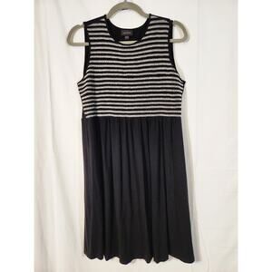 J.Jill Wearever Collection $109 MP Black White Striped Fit & Flare Sheath Dress